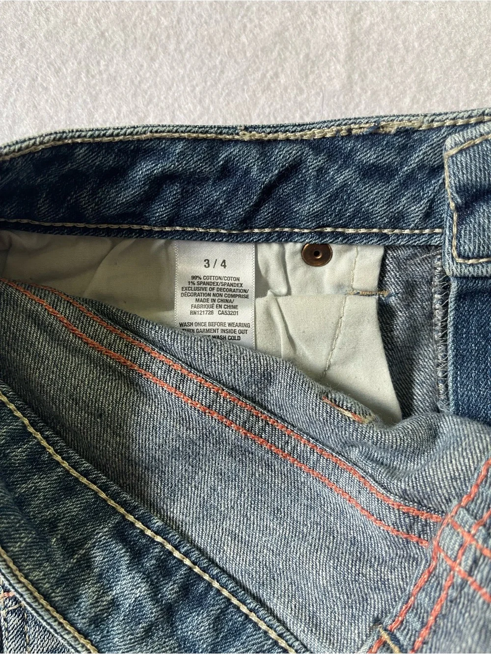 Aeropostale Women's Faded Blue Distressed Denim Shorts